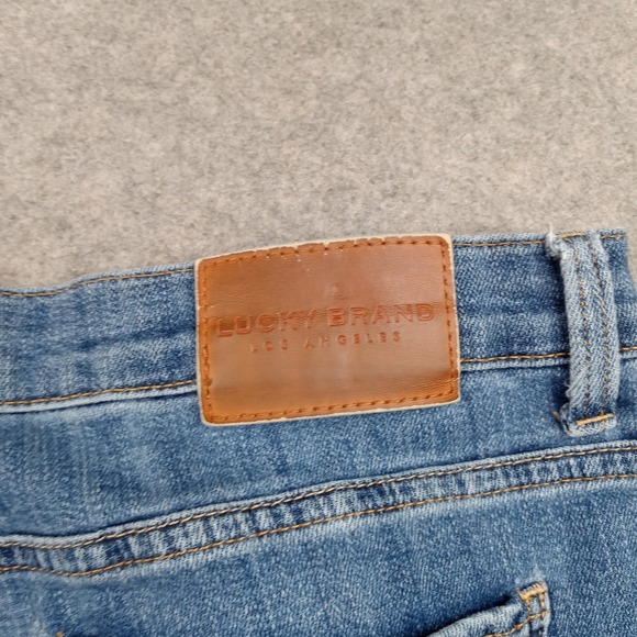 Lucky Brand Jeans Womens 14/32 Blue Medium Wash Straight Mid Rise Stretch Denim - Picture 9 of 12
